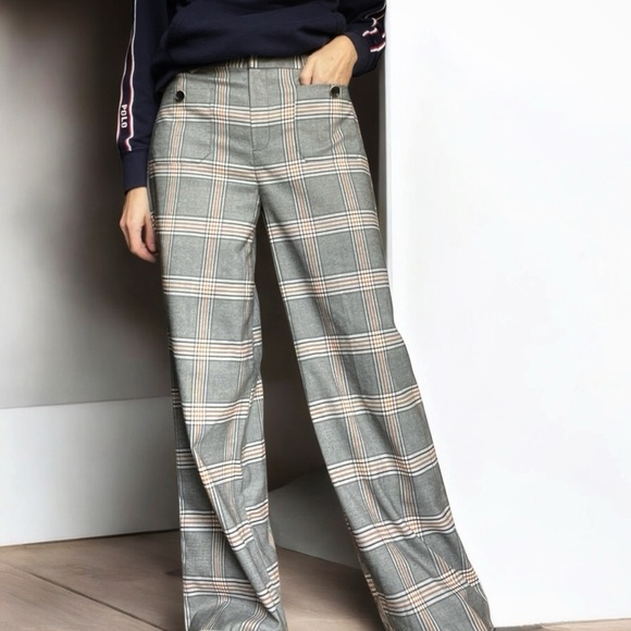 Melissa Paige Academia Plaid Wide Leg Pants Size Small - Picture 2 of 13